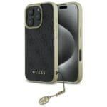 Guess GUHCP16LGF4GGR Black Hardcase 4G Charms Collection Kryt iPhone 16 Pro