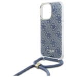 Guess GUHCP16LHC4SEB Blue Hardcase Crossbody Cord 4G Print Kryt iPhone 16 Pro