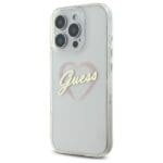 Guess GUHCP16LHCHGSPT Transparent Hardcase IML Heart Kryt iPhone 16 Pro