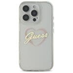 Guess GUHCP16LHCHGSPT Transparent Hardcase IML Heart Kryt iPhone 16 Pro
