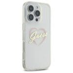 Guess GUHCP16LHCHGSPT Transparent Hardcase IML Heart Kryt iPhone 16 Pro