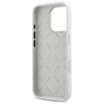 Guess GUHCP16LM4DGPH White Hardcase Silicone Logo Strass 4G Kryt iPhone 16 Pro