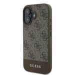 Guess GUHCP16MG4GLBR Brown Hardcase 4G Bottom Stripe Kryt iPhone 16 Plus