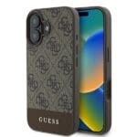 Guess GUHCP16MG4GLBR Brown Hardcase 4G Bottom Stripe Kryt iPhone 16 Plus