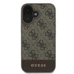 Guess GUHCP16MG4GLBR Brown Hardcase 4G Bottom Stripe Kryt iPhone 16 Plus