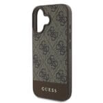 Guess GUHCP16MG4GLBR Brown Hardcase 4G Bottom Stripe Kryt iPhone 16 Plus