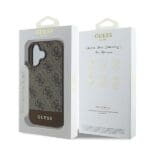 Guess GUHCP16MG4GLBR Brown Hardcase 4G Bottom Stripe Kryt iPhone 16 Plus