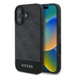 Guess GUHCP16MG4GLGR Grey Hardcase 4G Bottom Stripe Kryt iPhone 16 Plus