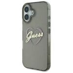 Guess GUHCP16SHCHGSPK Black Hardcase IML Heart Kryt iPhone 16