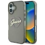 Guess GUHCP16SHCHGSPK Black Hardcase IML Heart Kryt iPhone 16