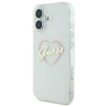Guess GUHCP16SHCHGSPT Transparent Hardcase IML Heart Kryt iPhone 16