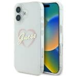 Guess GUHCP16SHCHGSPT Transparent Hardcase IML Heart Kryt iPhone 16
