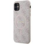 Guess GUHMN61G4GFRP Pink Hardcase 4G Collection Leather Metal Logo MagSafe Kryt iPhone 11/XR