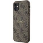 Guess GUHMN61G4GFRW Brown Hardcase 4G Collection Leather Metal Logo MagSafe Kryt iPhone 11/XR