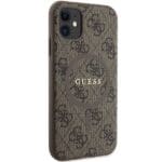 Guess GUHMN61G4GFRW Brown Hardcase 4G Collection Leather Metal Logo MagSafe Kryt iPhone 11/XR