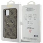 Guess GUHMN61G4GFRW Brown Hardcase 4G Collection Leather Metal Logo MagSafe Kryt iPhone 11/XR