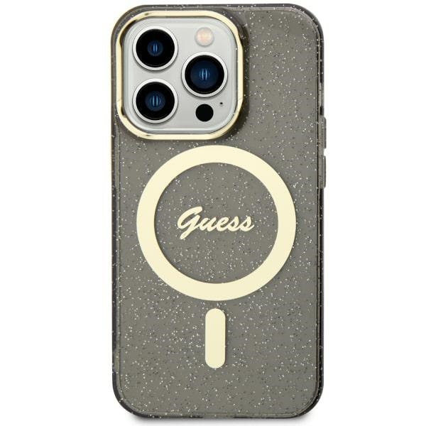 Guess GUHMN61HCMCGK Black Hardcase Glitter Gold MagSafe Kryt iPhone 11/XR