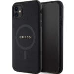 Guess GUHMN61PSAHMCK Black Hardcase Saffiano MagSafe Kryt iPhone 11/XR