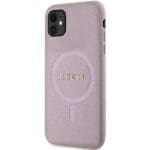 Guess GUHMN61PSAHMCP Pink Hardcase Saffiano MagSafe Kryt iPhone 11/XR