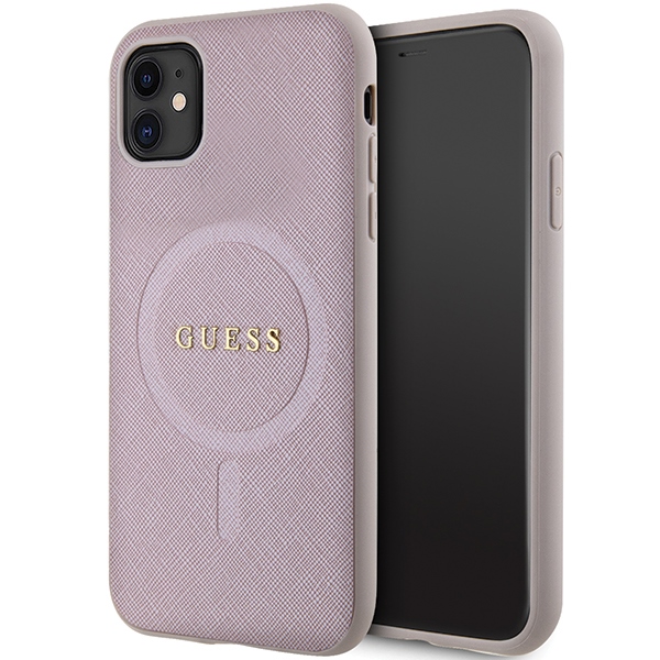 Guess GUHMN61PSAHMCP Pink Hardcase Saffiano MagSafe Kryt iPhone 11/XR