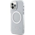 Guess GUHMP12MHTRMS Silver Hardcase Metal Outline MagSafe Kryt iPhone 12/12 Pro