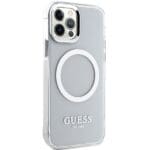 Guess GUHMP12MHTRMS Silver Hardcase Metal Outline MagSafe Kryt iPhone 12/12 Pro