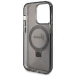 Guess GUHMP13LHRSGSK Black Hardcase Ring Stand Script Glitter MagSafe Kryt iPhone 13/13 Pro