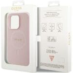 Guess GUHMP14LPSAHMCP Pink Hardcase Saffiano MagSafe Kryt iPhone 14 Pro