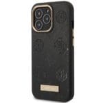 Guess GUHMP14LSAPSTK Black Hardcase Peony Logo Plate MagSafe Kryt iPhone 14 Pro