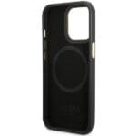 Guess GUHMP14LSAPSTK Black Hardcase Peony Logo Plate MagSafe Kryt iPhone 14 Pro