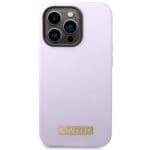 Guess GUHMP14LSBPLU Purple Hardcase Silicone Logo Plate MagSafe Kryt iPhone 14 Pro