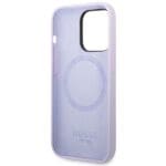 Guess GUHMP14LSBPLU Purple Hardcase Silicone Logo Plate MagSafe Kryt iPhone 14 Pro