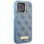 Guess GUHMP14LU4GPRB Blue Hardcase 4G Logo Plate MagSafe Kryt iPhone 14 Pro