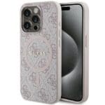 Guess GUHMP14XG4GFRP Pink Hardcase 4G Collection Leather Metal Logo Mag Kryt iPhone 14 Pro Max