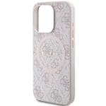 Guess GUHMP14XG4GFRP Pink Hardcase 4G Collection Leather Metal Logo Mag Kryt iPhone 14 Pro Max