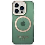 Guess GUHMP14XHTCMA Khaki Hardcase Gold Outline Translucent MagSafe Kryt iPhone 14 Pro Max