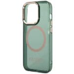 Guess GUHMP14XHTCMA Khaki Hardcase Gold Outline Translucent MagSafe Kryt iPhone 14 Pro Max