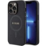 Guess GUHMP14XPSAHMCK Black Hardcase Saffiano MagSafe Kryt iPhone 14 Pro Max