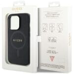 Guess GUHMP14XPSAHMCK Black Hardcase Saffiano MagSafe Kryt iPhone 14 Pro Max