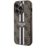 Guess GUHMP15LP4RPSW Brown Hardcase 4G Printed Stripes MagSafe Kryt iPhone 15 Pro