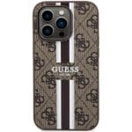 Guess GUHMP15LP4RPSW Brown Hardcase 4G Printed Stripes MagSafe Kryt iPhone 15 Pro