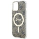 Guess GUHMP15MH4STW Brown Hardcase IML 4G MagSafe Kryt iPhone 14 Plus/15 Plus