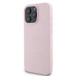 Guess GUHMP15XPGHSMMP Pink Hardcase Grained Ring MagSafe Kryt iPhone 15 Pro Max