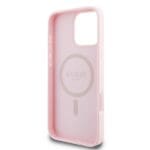 Guess GUHMP15XPGHSMMP Pink Hardcase Grained Ring MagSafe Kryt iPhone 15 Pro Max
