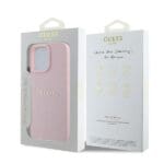 Guess GUHMP15XPGHSMMP Pink Hardcase Grained Ring MagSafe Kryt iPhone 15 Pro Max