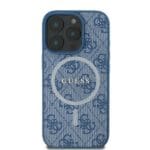 Guess GUHMP16LG4GFRB Blue Hardcase 4G Ring Classic Logo MagSafe Kryt iPhone 16 Pro