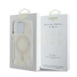 Guess GUHMP16LH4DTEH White Hardcase IML 4G Background MagSafe Kryt iPhone 16 Pro