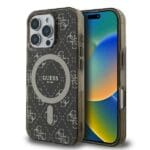 Guess GUHMP16LH4DTEW Brown Hardcase IML 4G Background MagSafe Kryt iPhone 16 Pro