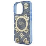 Guess GUHMP16LH4PYEEB Blue Hardcase IML Peony On 4G Background MagSafe Kryt iPhone 16 Pro