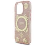 Guess GUHMP16LH4PYEEP Pink Hardcase IML Peony On 4G Background MagSafe Kryt iPhone 16 Pro